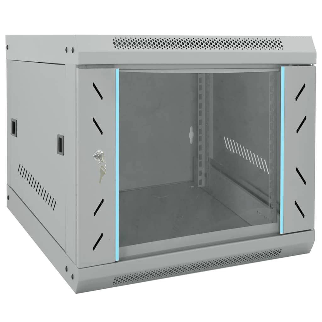 vidaXL Netzwerkschrank mit Speicher Grau 53 x 60 x 45 cm Stahl