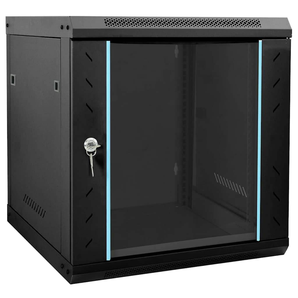 vidaXL Netzwerkschrank mit Speicher Schwarz 53 x 60 x 60 cm Stahl