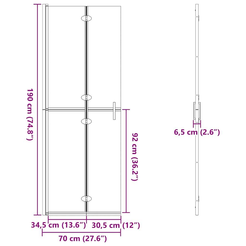 Glastürtrennwand-Abmessungen: 190 cm (74,8