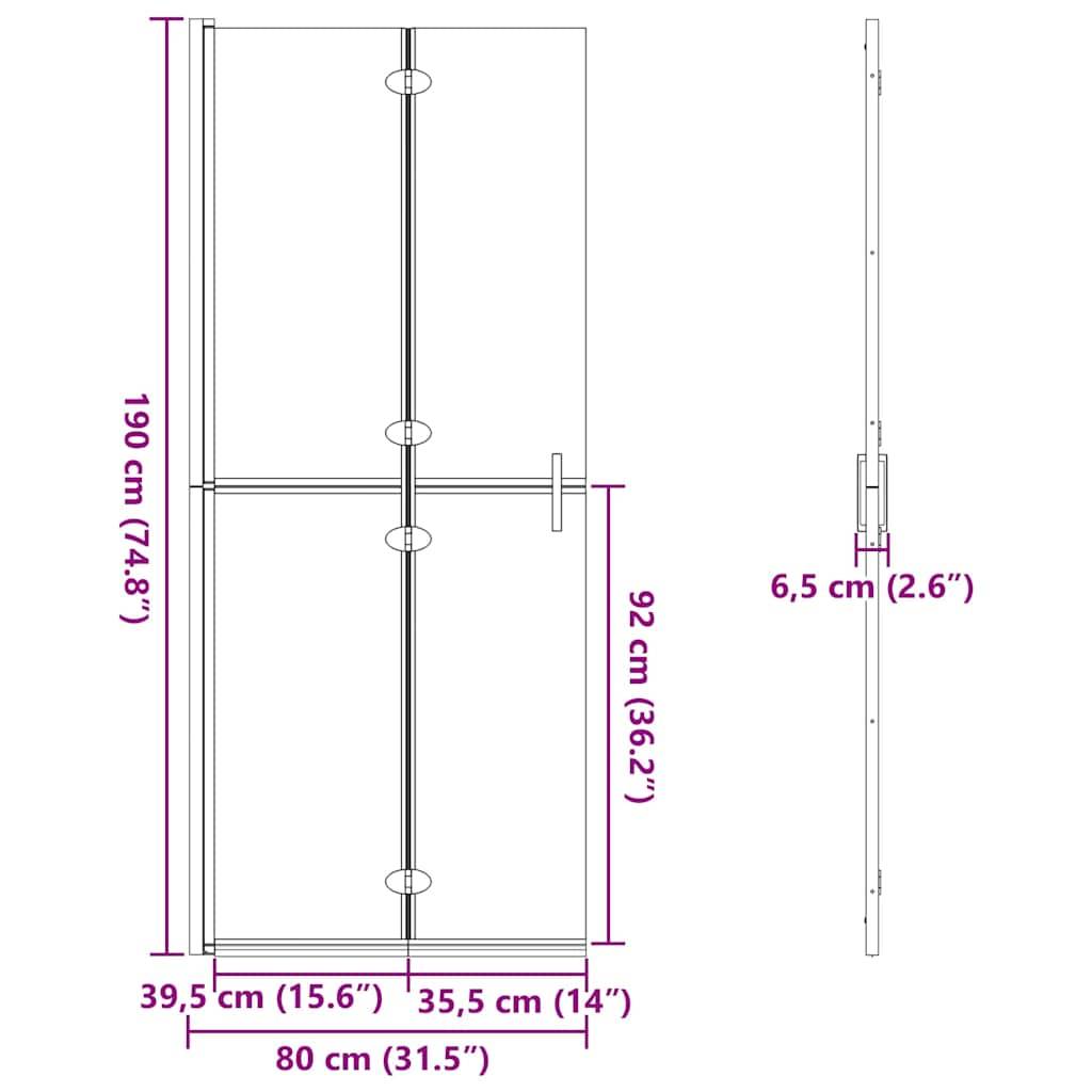 vidaXL Walk-In Duschwand Gold 80 x 6,5 x 190 cm