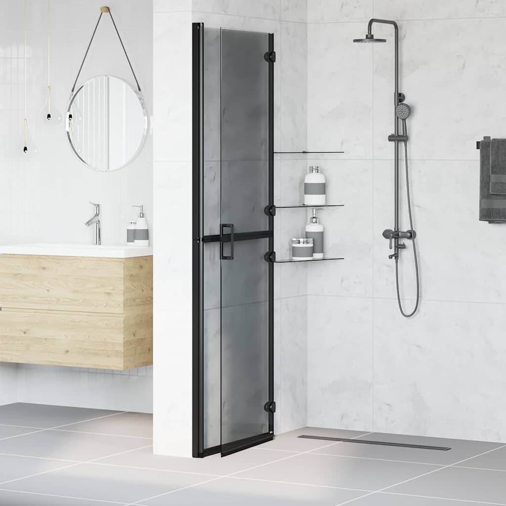 vidaXL Walk-In Duschwand Schwarz 120 x 6,5 x 190 cm