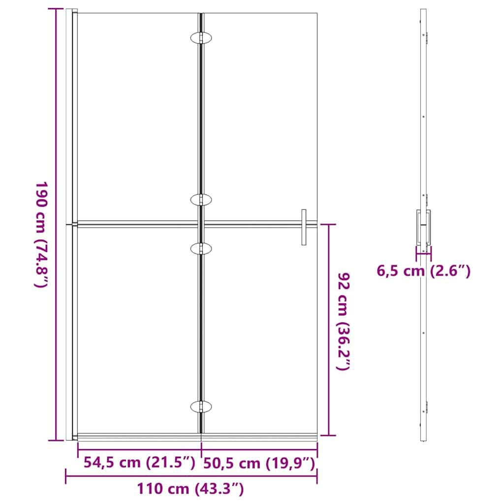vidaXL Walk-In Duschwand Gold 110 x 6,5 x 190 cm