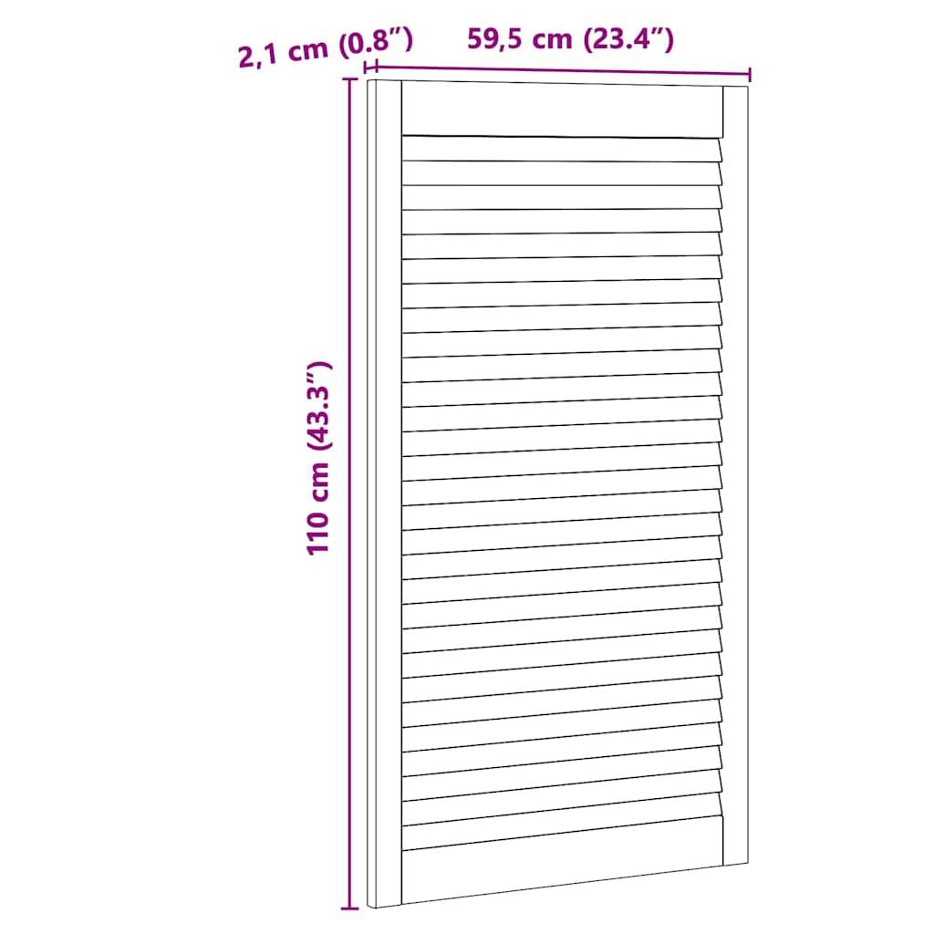 vidaXL Schranktür Natur 110 x 2,1 x 59,5 cm Massives Kiefernholz