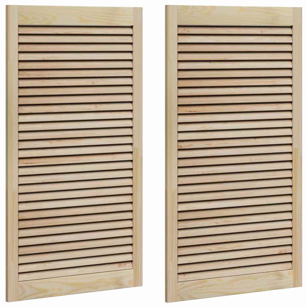 vidaXL Schranktür 2 pcs Natur 110 x 2,1 x 59,5 cm Massives Kiefernholz