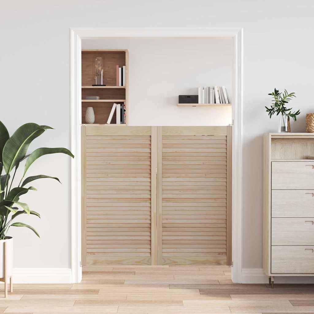 vidaXL Schranktür 2 pcs Natur 110 x 2,1 x 59,5 cm Massives Kiefernholz