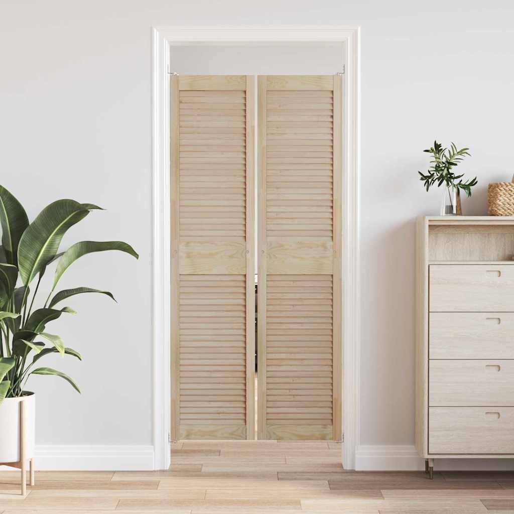 vidaXL Schranktür 2 pcs Natur 170 x 2,1 x 39,5 cm Massives Kiefernholz