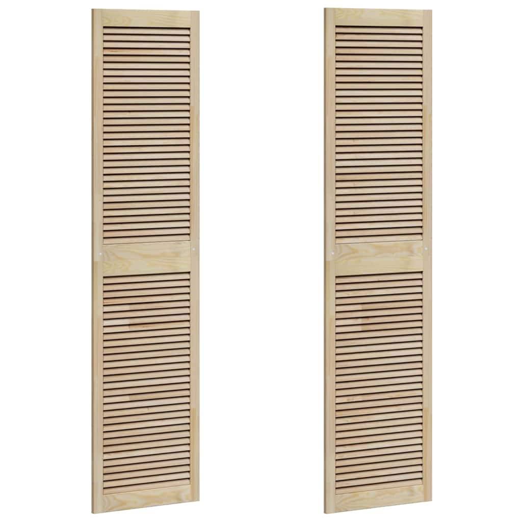 vidaXL Schranktür 2 pcs Natur 201 x 2,1 x 49,5 cm Massives Kiefernholz