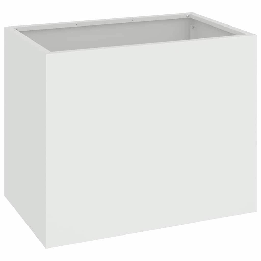 vidaXL Garten-Pflanzgefäß Weiß 50 x 32 x 40 cm Kaltgewalzter Stahl