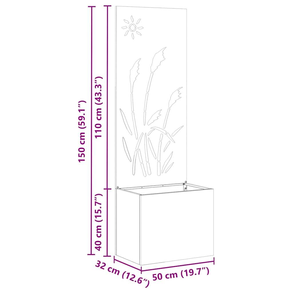 vidaXL Garten Sichtschutz-Leinwand Silber 50 x 150 cm Edelstahl