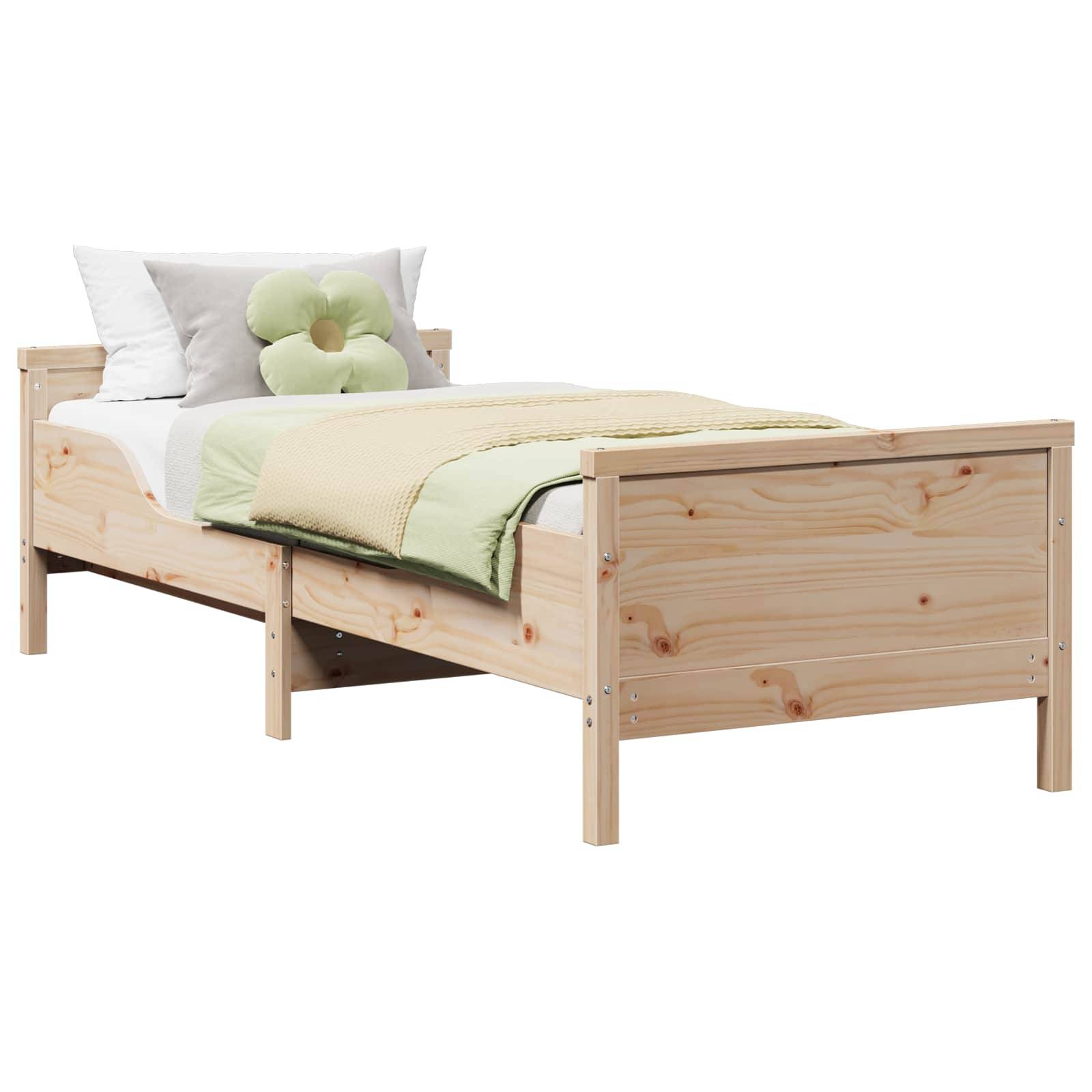 vidaXL Bettrahmen mit Kopfteil Braun 80 x 200 cm Holzwerkstoff