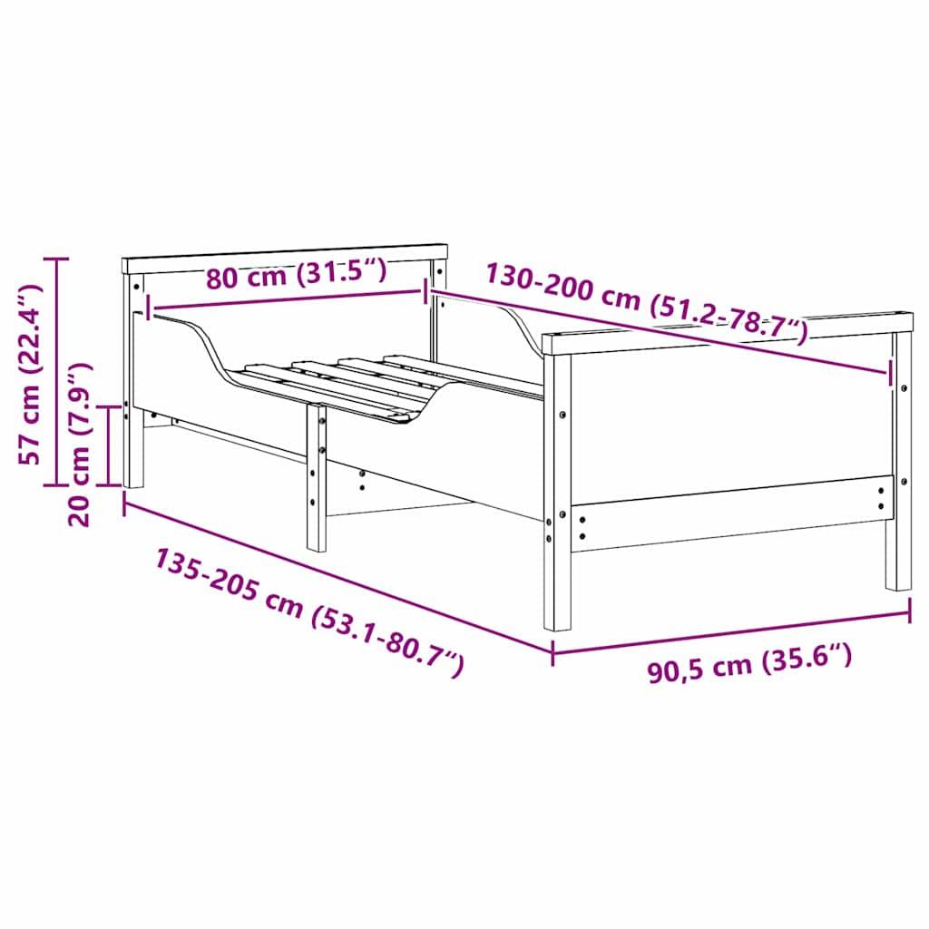 vidaXL Bettrahmen mit Kopfteil Braun 80 x 200 cm Holzwerkstoff