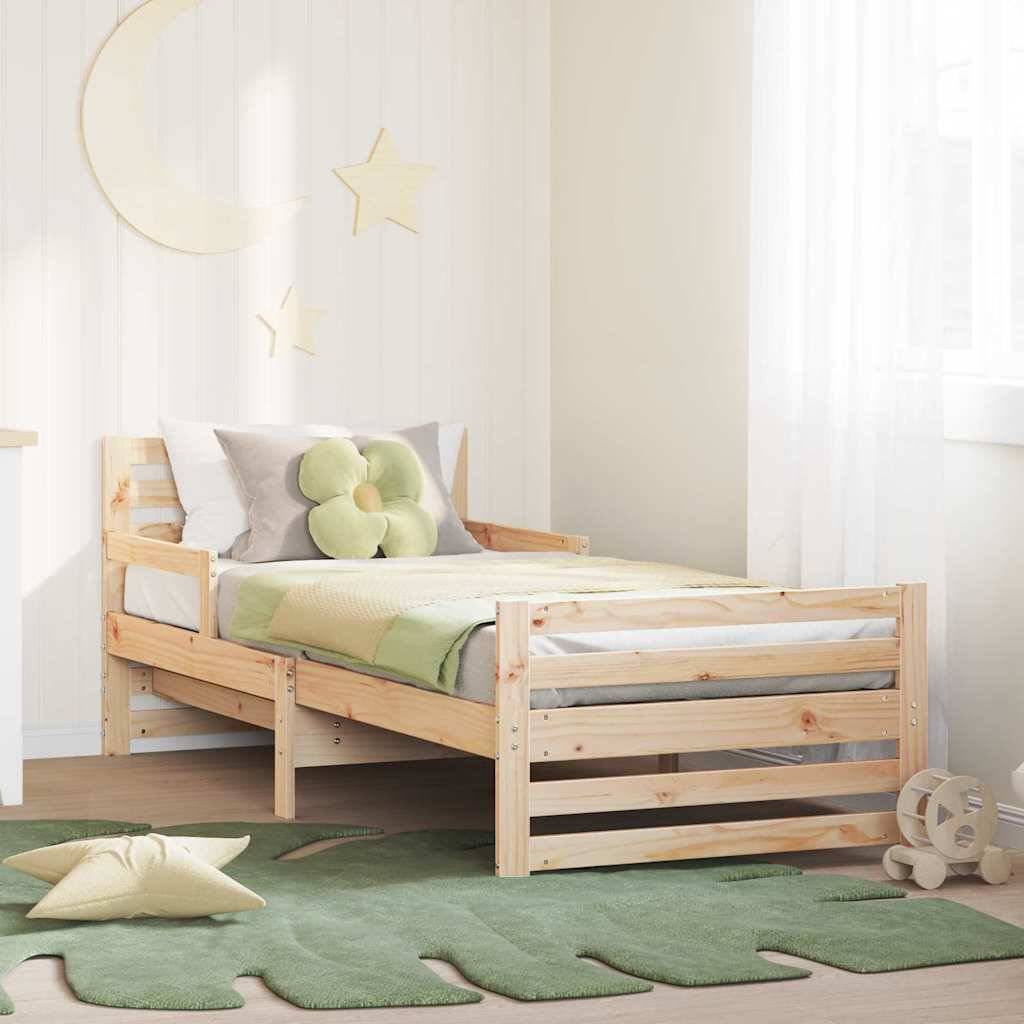 vidaXL Bettrahmen mit Kopfteil Braun 80 x 200 cm Holzwerkstoff