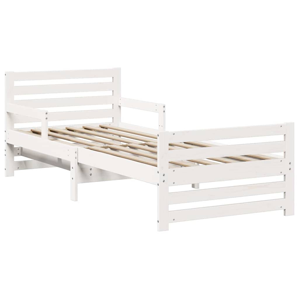 vidaXL Bettrahmen mit Kopfteil Weiß 80 x 200 cm Holzwerkstoff