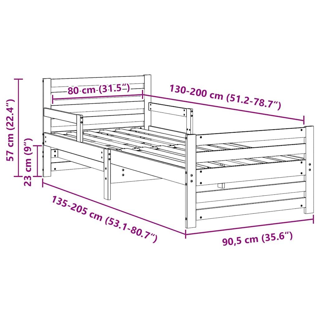 vidaXL Bettrahmen mit Kopfteil Weiß 80 x 200 cm Holzwerkstoff