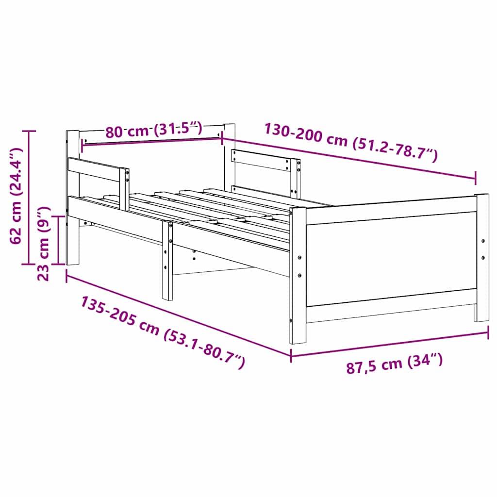 vidaXL Bettrahmen mit Kopfteil Braun 80 x 200 cm Holzwerkstoff