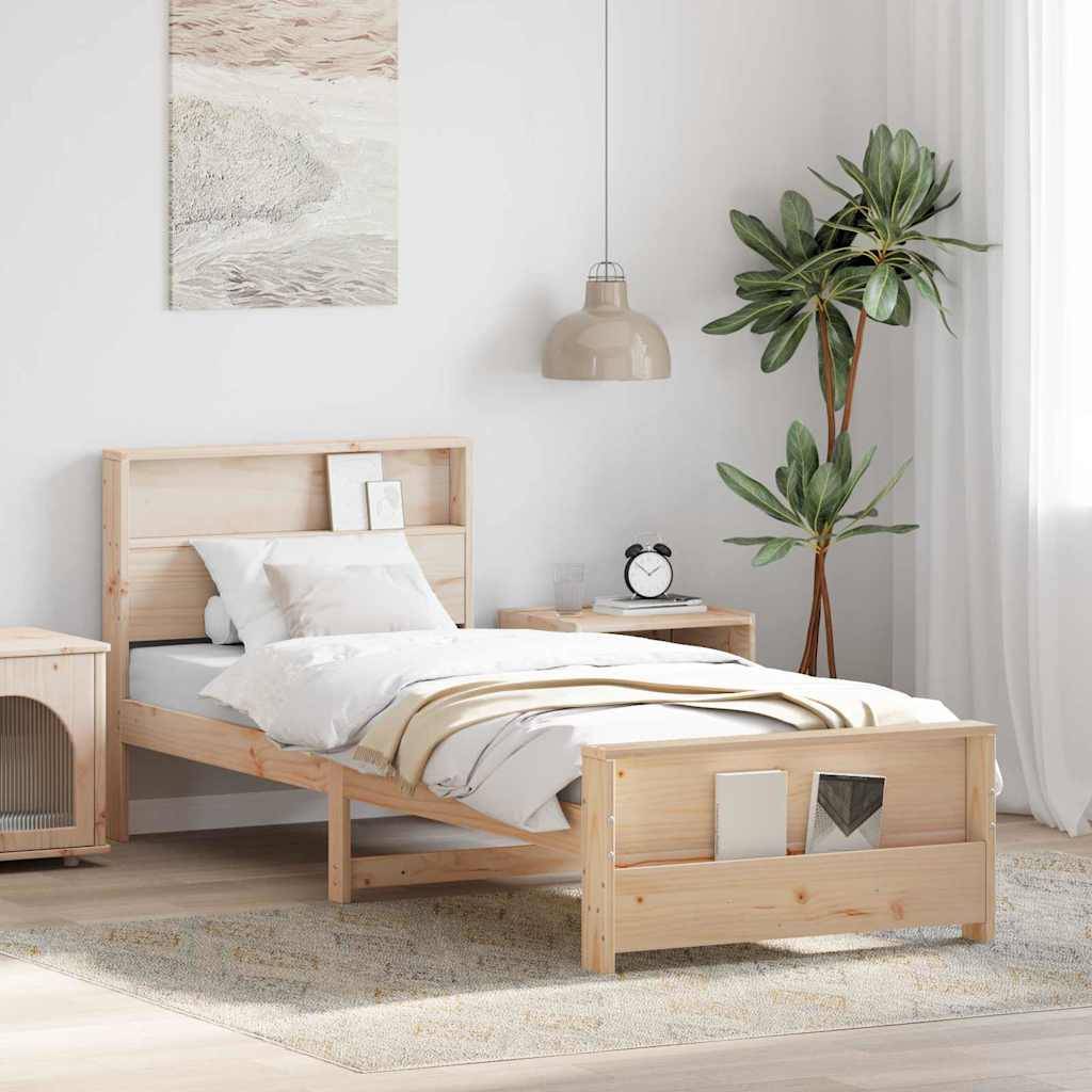 vidaXL Bettrahmen mit Kopfteil Braun 100 x 200 cm Holzwerkstoff
