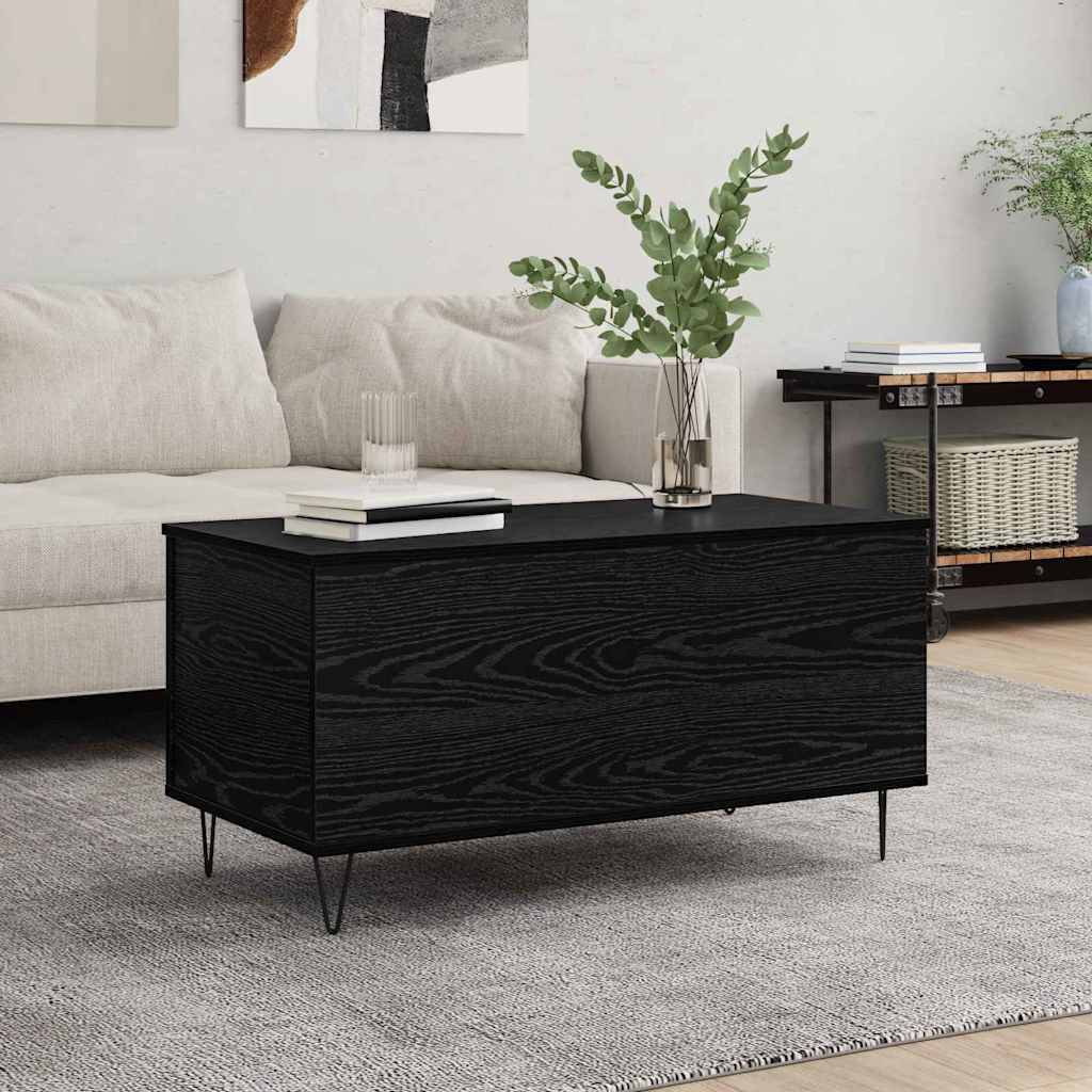 vidaXL Couchtisch Schwarz Eichen-Optik 90 x 44.5 x 45 cm Holzwerkstoff