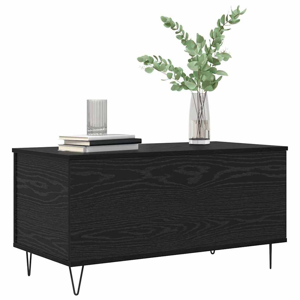 vidaXL Couchtisch Schwarz Eichen-Optik 90 x 44.5 x 45 cm Holzwerkstoff
