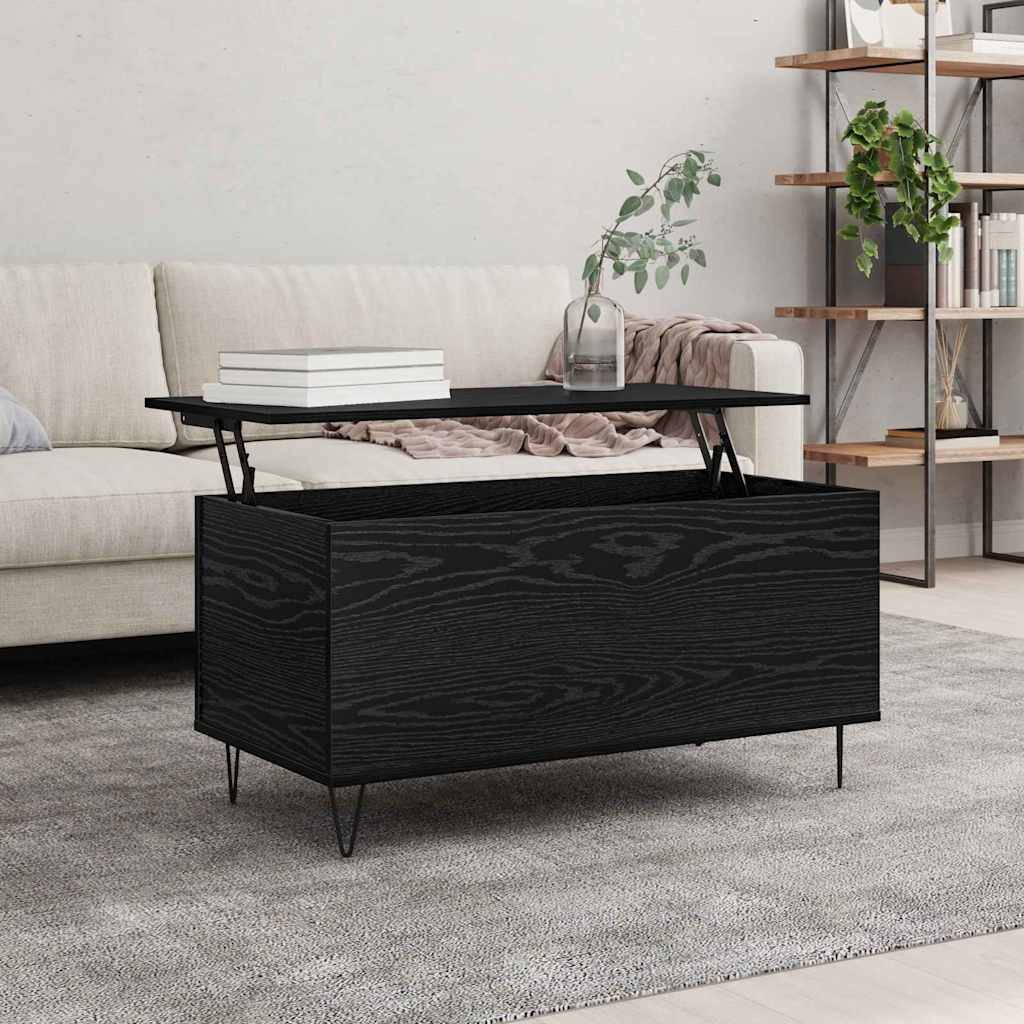 vidaXL Couchtisch Schwarz Eichen-Optik 90 x 44.5 x 45 cm Holzwerkstoff