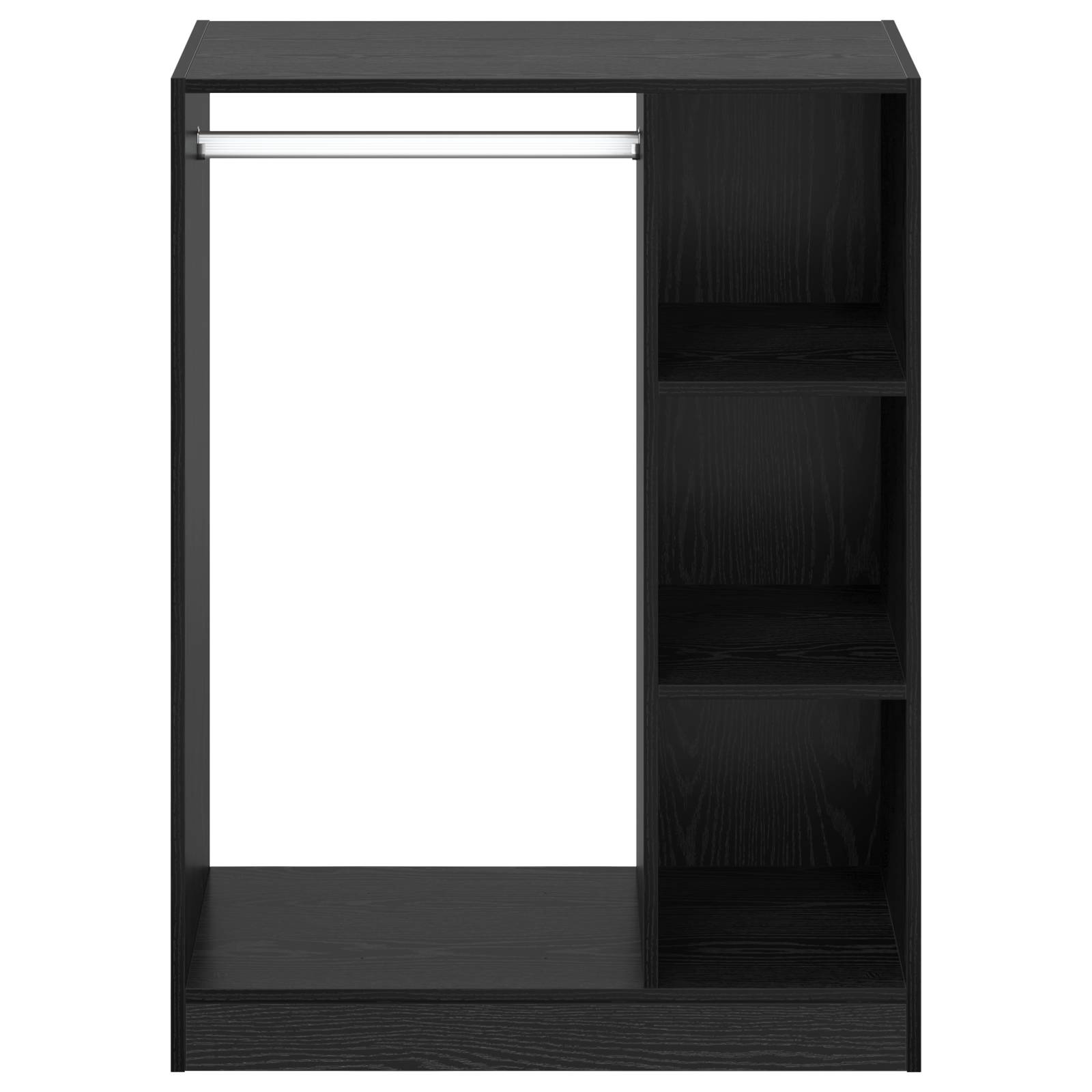vidaXL Kleiderschrank mit Regal Schwarz Eichen-Optik 77 x 48 x 102 cm
