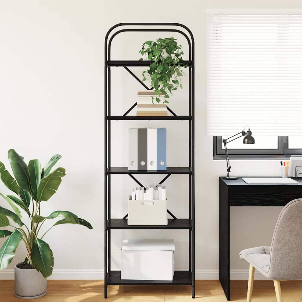 vidaXL Bücherregal Schwarz Eichen-Optik 60 x 30 x 183 cm Holzwerkstoff