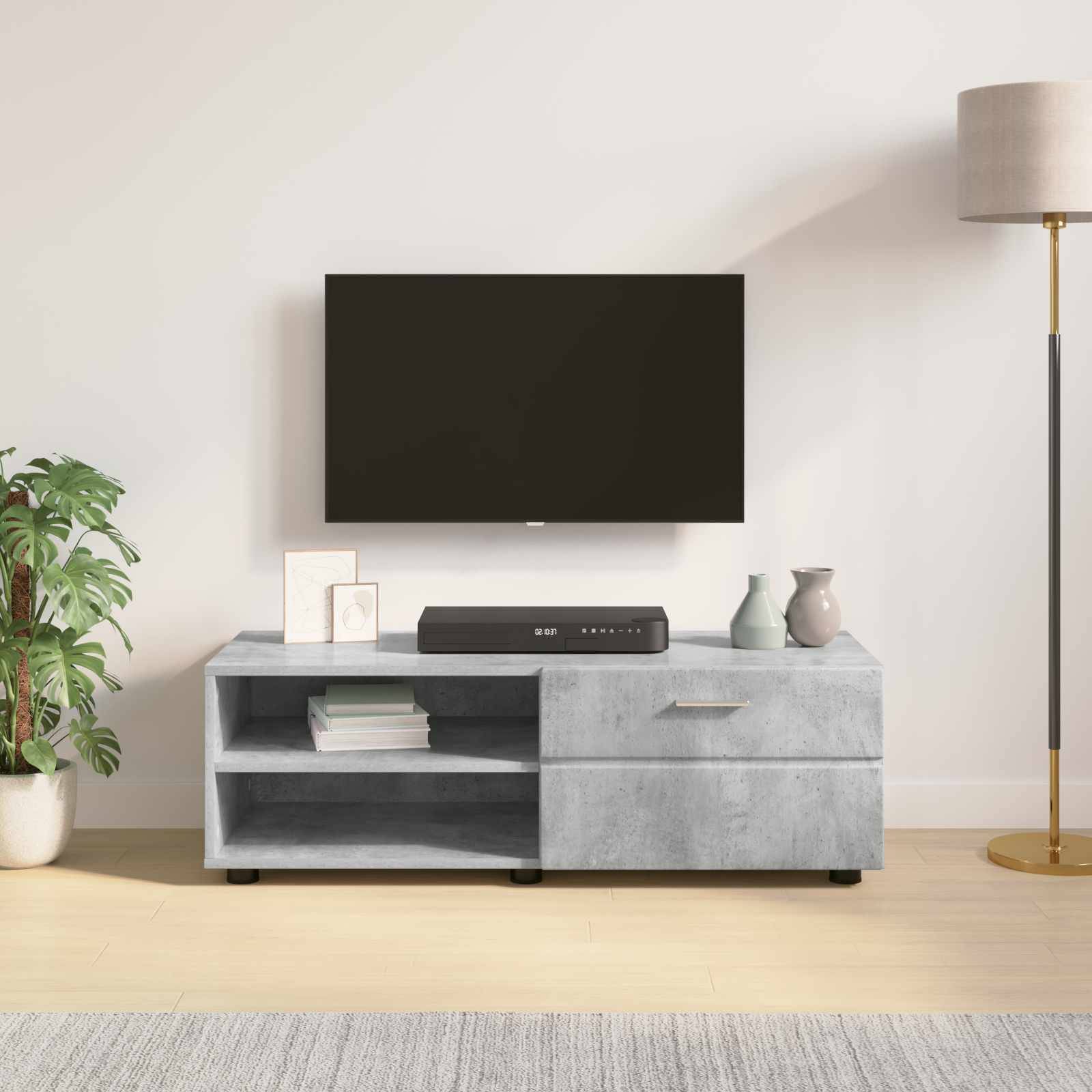 vidaXL Holzschrank Hochglanz Weiß 100,5 x 39 x 30 cm Holzwerkstoff