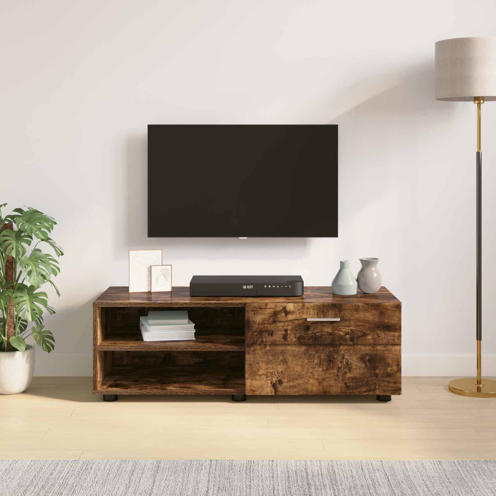 vidaXL Holzschrank Geräucherte Eiche 100,5 x 39 x 30 cm Holzwerkstoff