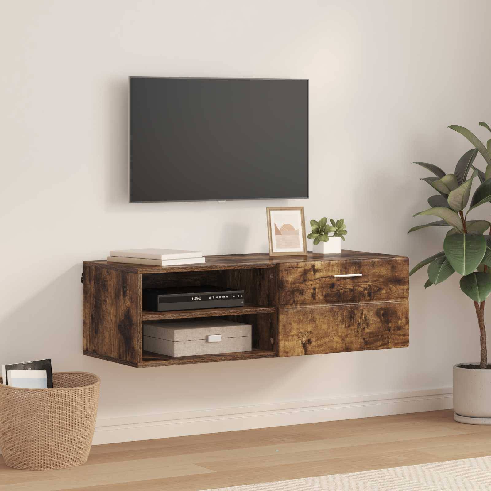 vidaXL Holzschrank Geräucherte Eiche 100,5 x 39 x 30 cm Holzwerkstoff
