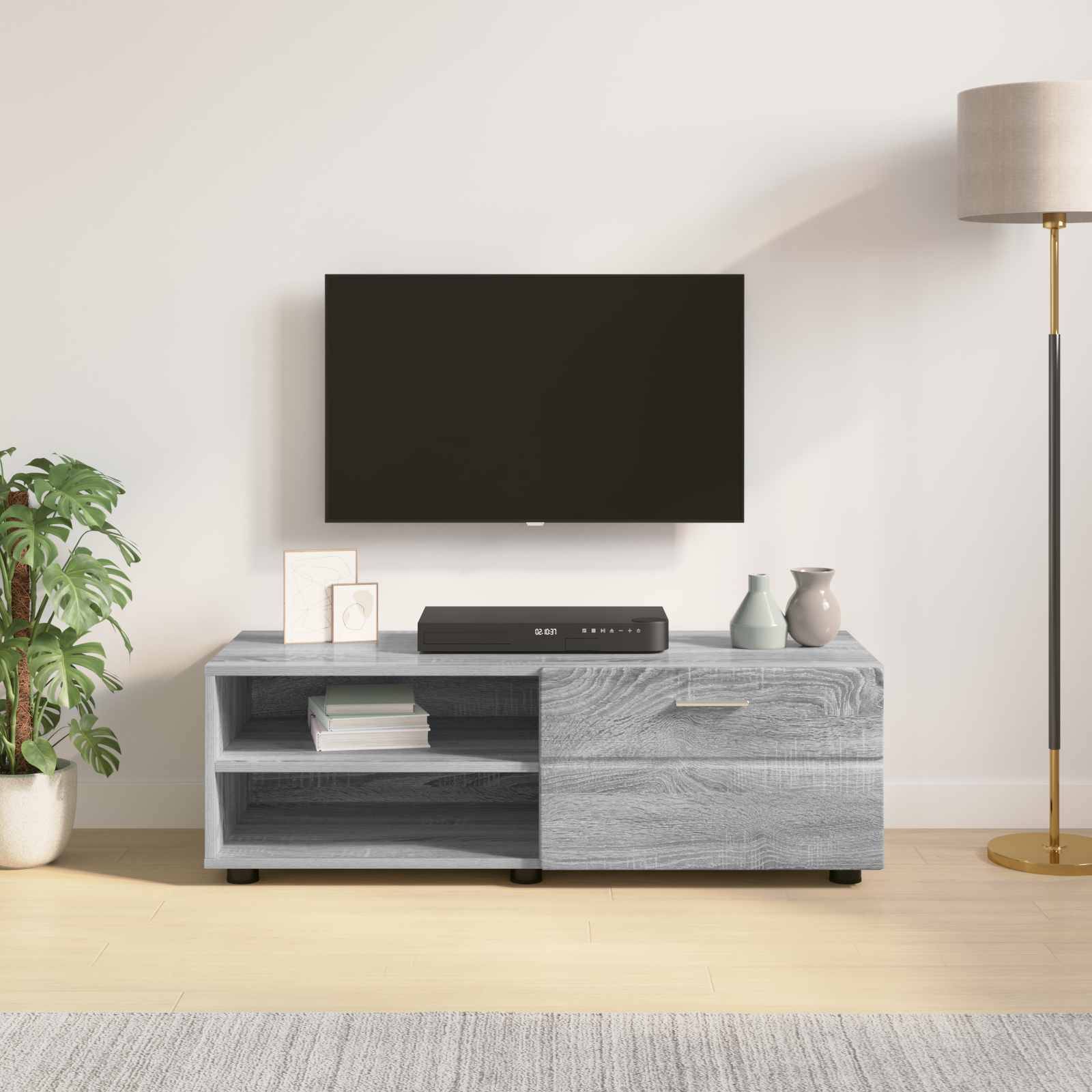 vidaXL Holzschrank Graues Sonoma 100,5 x 39 x 30 cm Holzwerkstoff