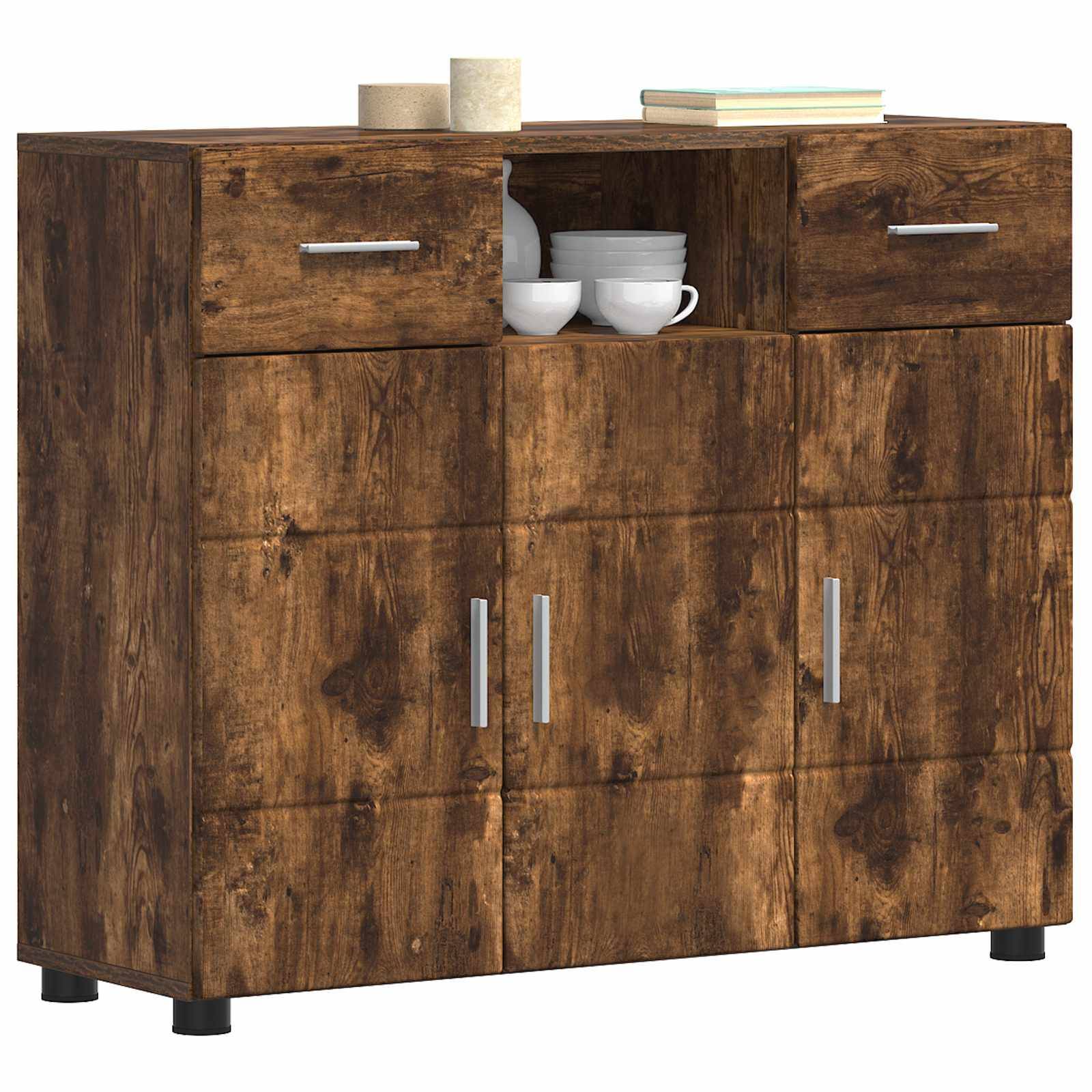 vidaXL Holzschrank Geräucherte Eiche 88,5 x 30,5 x 73 cm Holzwerkstoff