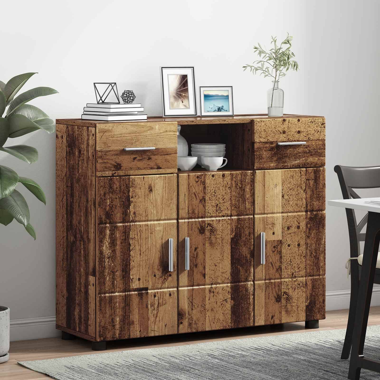 vidaXL Holzschrank Altholz 88,5 x 30,5 x 73 cm Holzwerkstoff