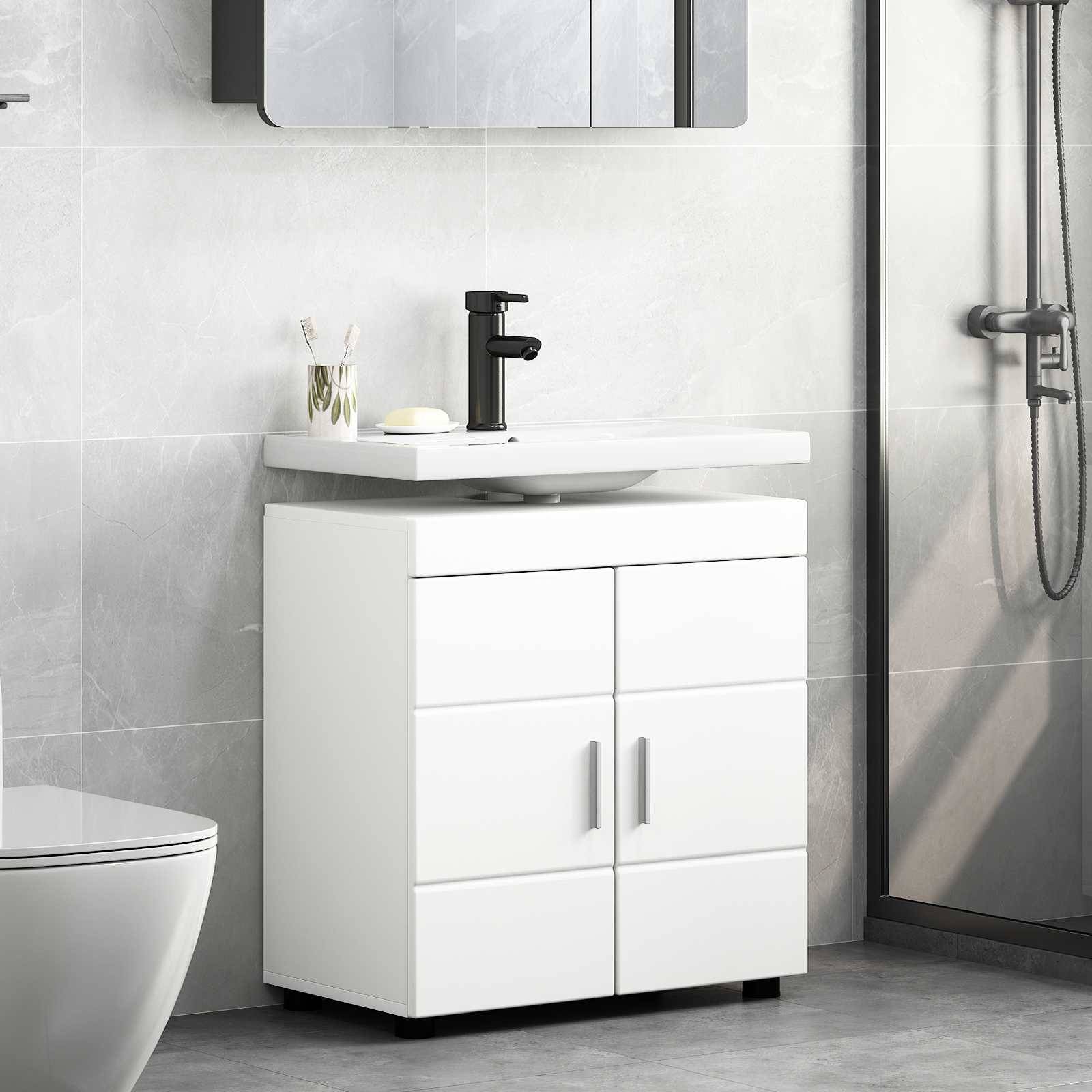 vidaXL Badezimmerschrank-Set TULUM Weiß 60 x 34 x 63 cm Holzwerkstoff