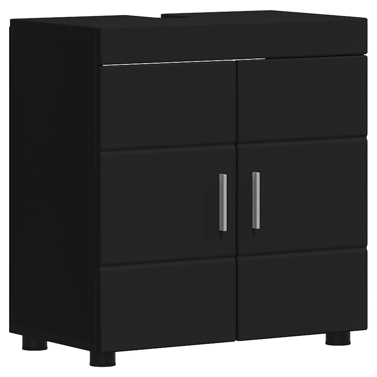 vidaXL Badezimmerschrank-Set TULUM Schwarz 60 x 34 x 63 cm