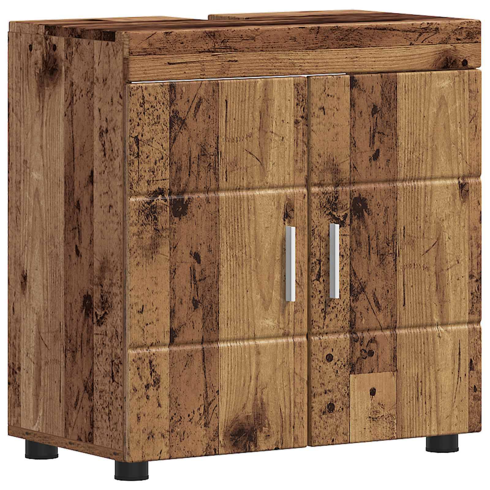 vidaXL Badezimmerschrank-Set TULUM Altholz 60 x 34 x 63 cm