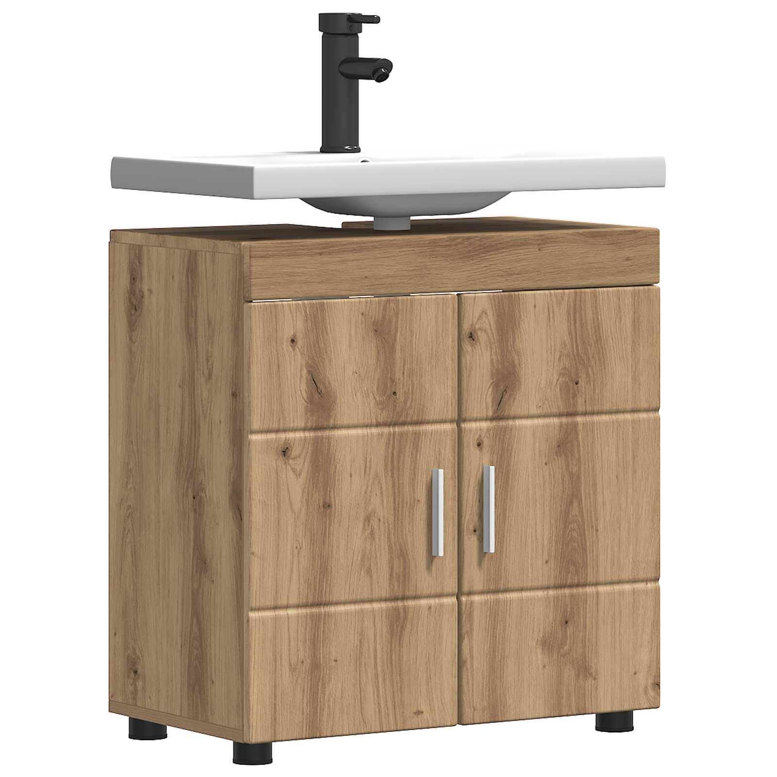 vidaXL Badezimmerschrank-Set TULUM Artisan-Eiche 60 x 34 x 63 cm