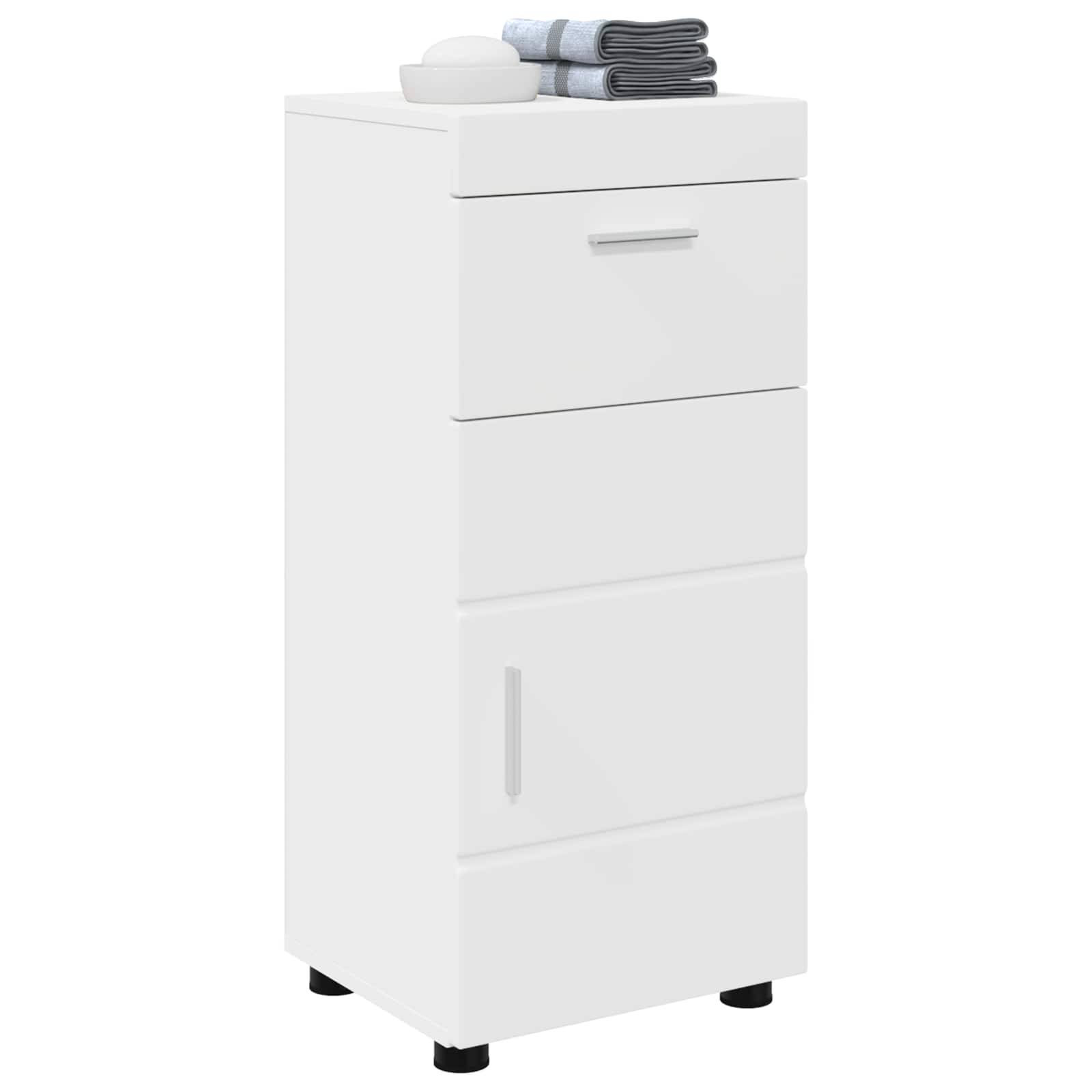 vidaXL Badezimmerschrank-Set mit Speicher TULUM Weiß 37 x 31,5 x 82 cm