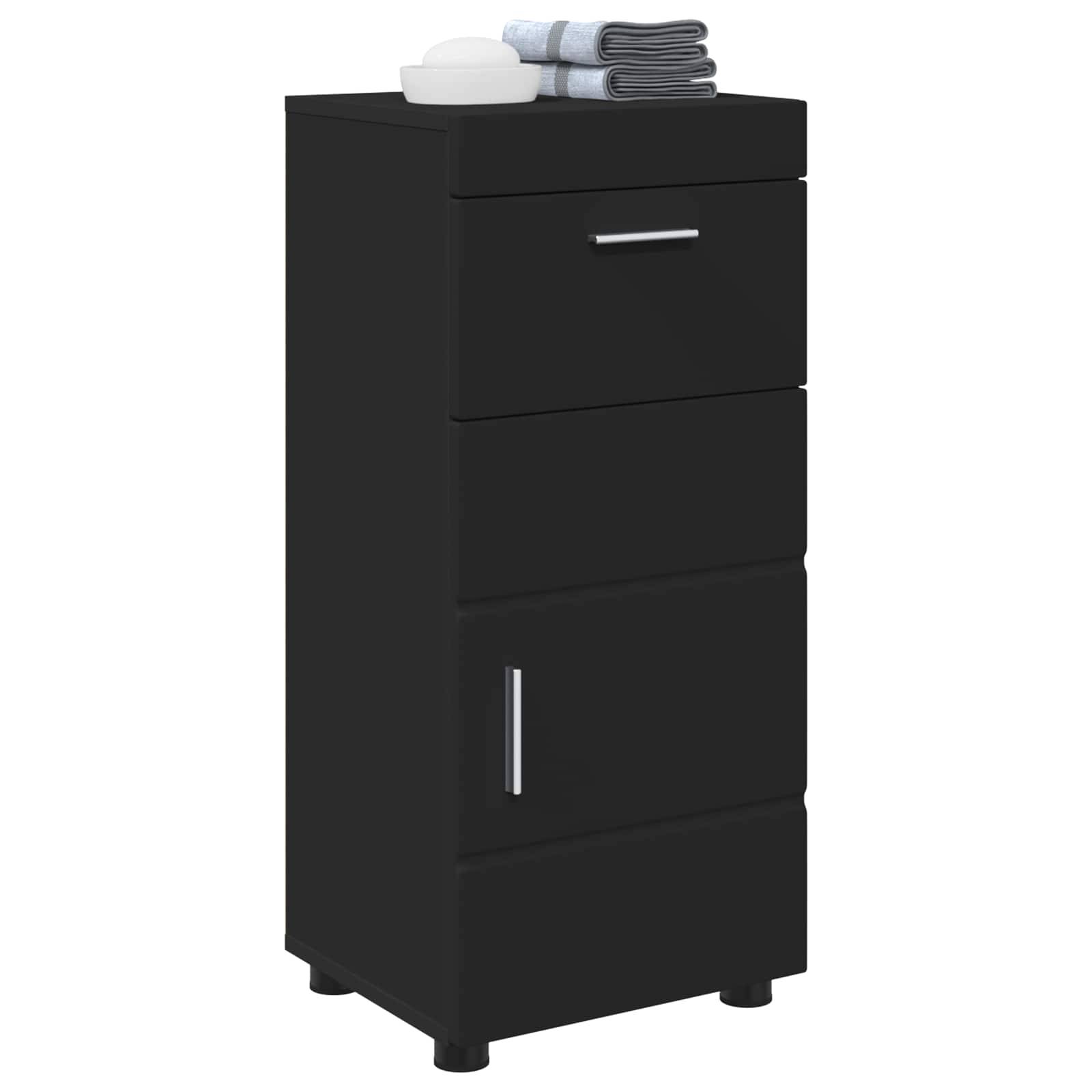 vidaXL Badezimmerschrank-Set TULUM Schwarz 37 x 31,5 x 82 cm