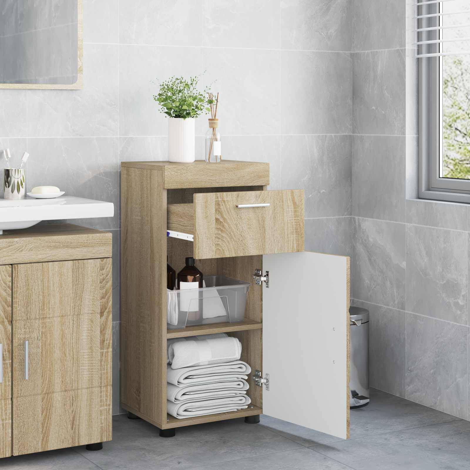 vidaXL Badezimmerschrank-Set TULUM Sonoma-Eiche 37 x 31,5 x 82 cm