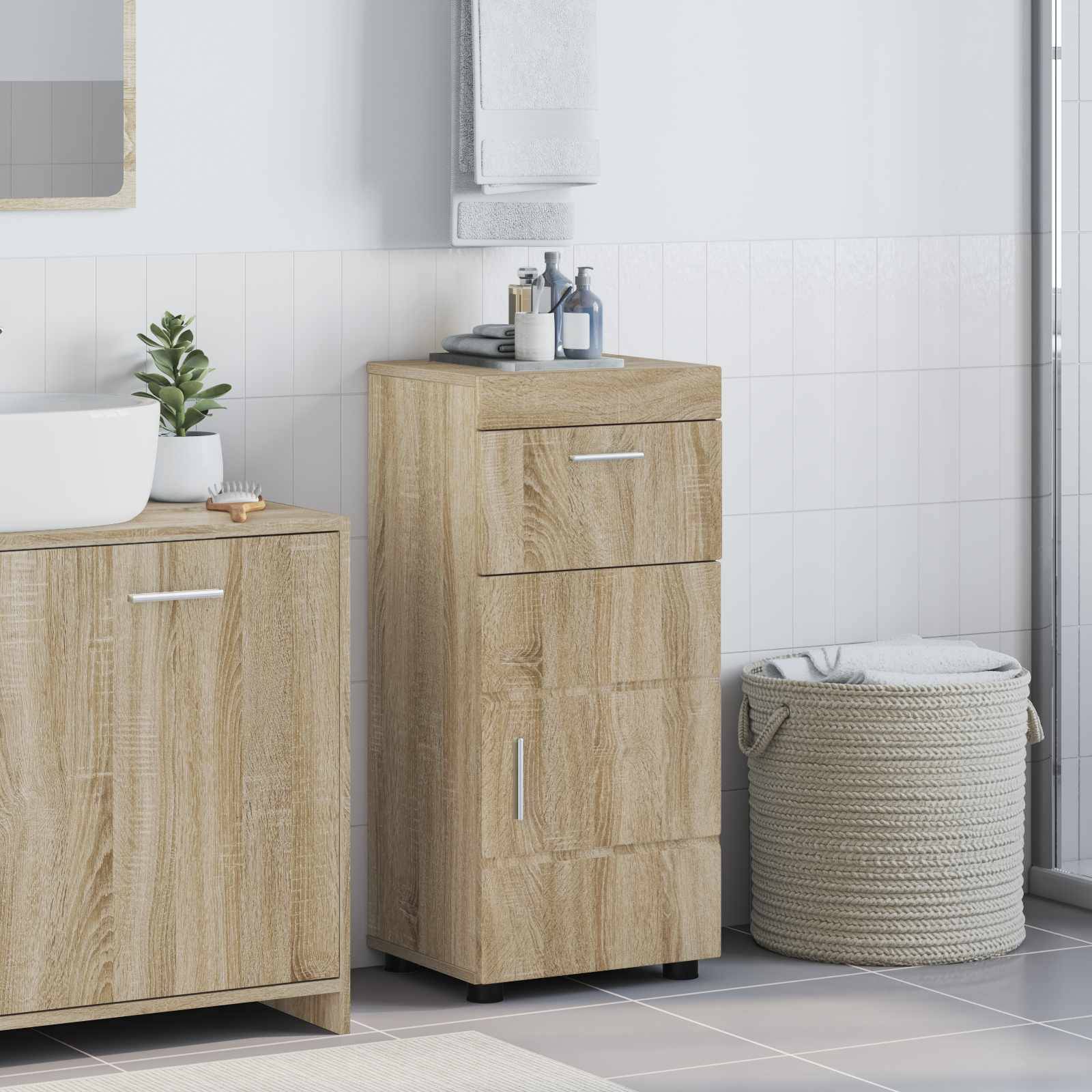 vidaXL Badezimmerschrank-Set TULUM Sonoma-Eiche 37 x 31,5 x 82 cm