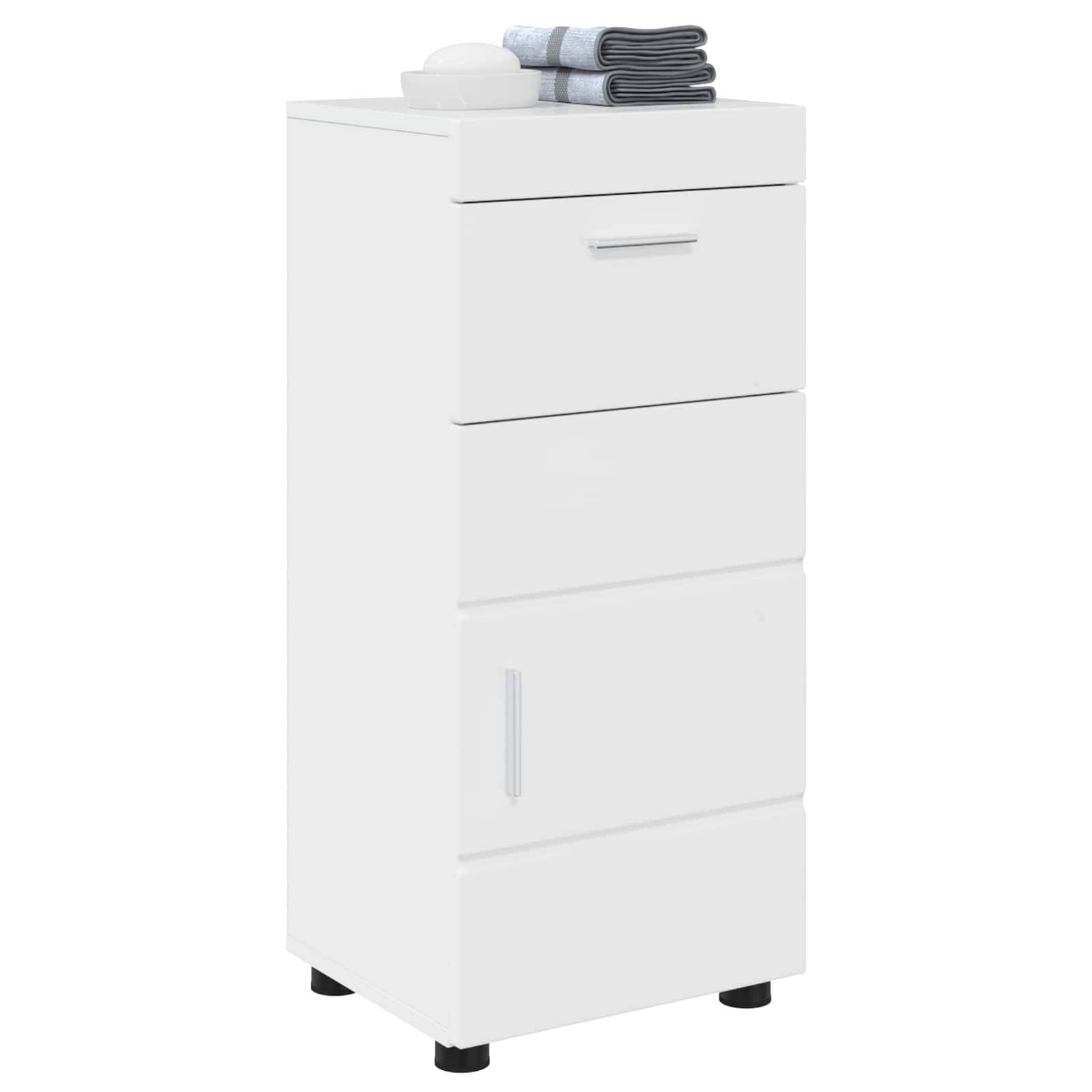vidaXL Badezimmerschrank-Set TULUM Hochglanz Weiß 37 x 31,5 x 82 cm
