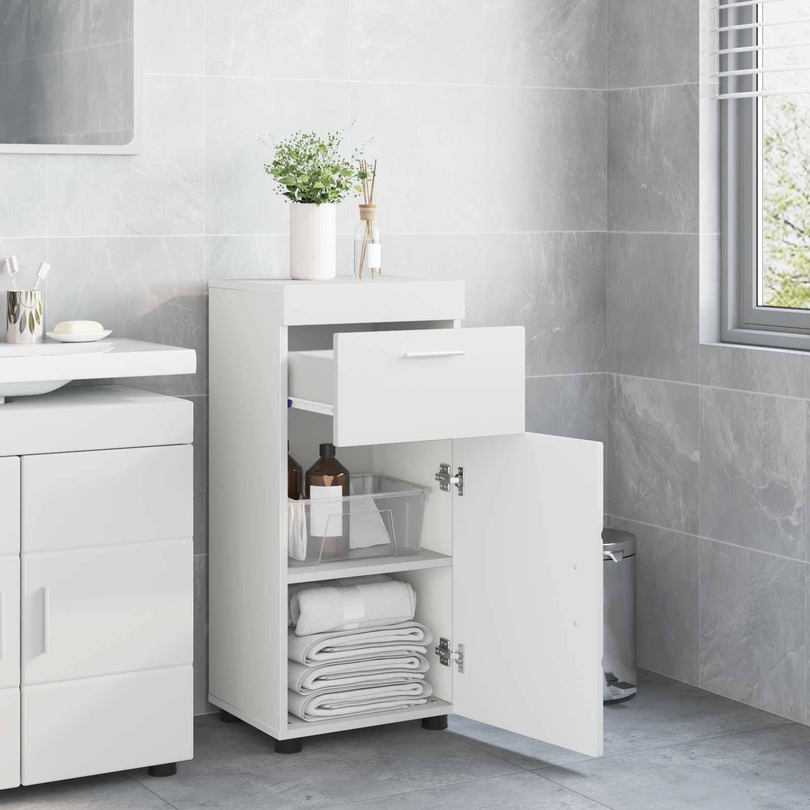 vidaXL Badezimmerschrank-Set TULUM Hochglanz Weiß 37 x 31,5 x 82 cm