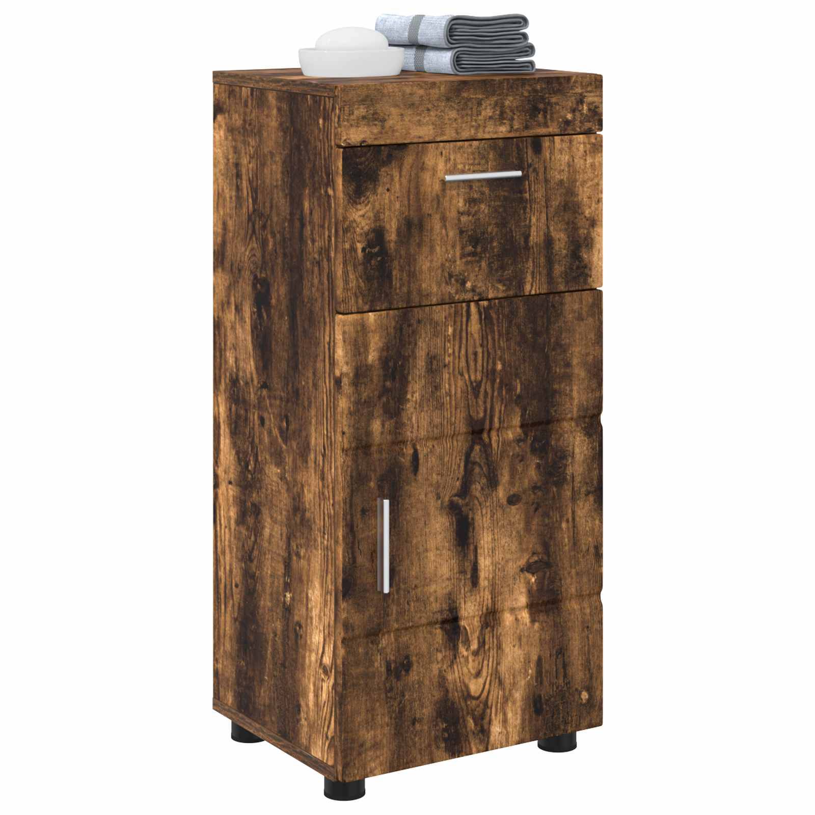 vidaXL Badezimmerschrank-Set TULUM Geräucherte Eiche 37 x 31,5 x 82 cm