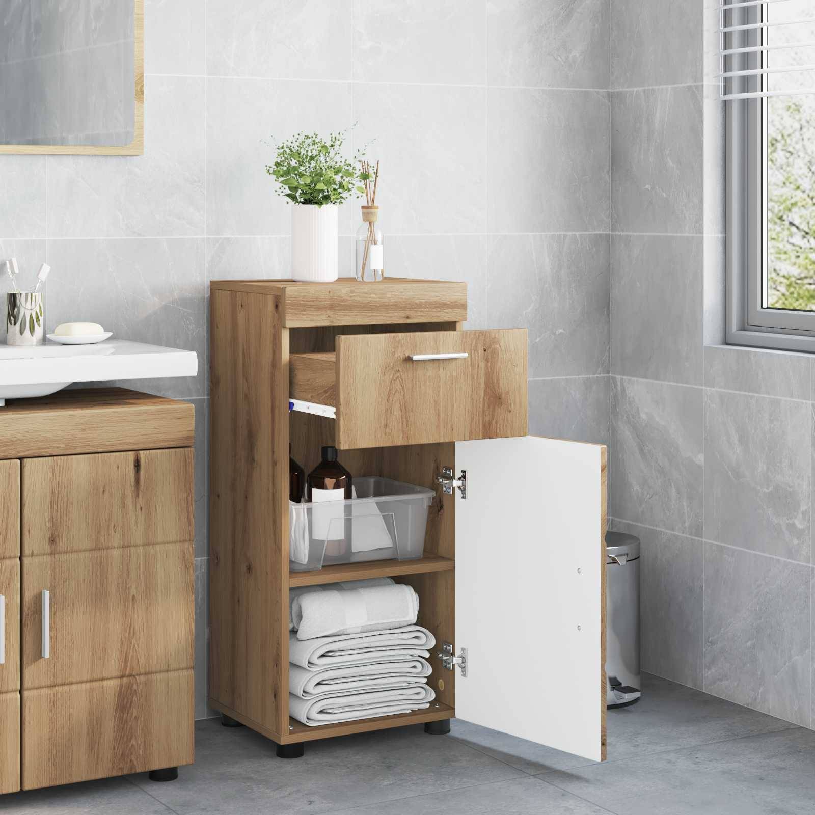 vidaXL Badezimmerschrank-Set TULUM Artisan-Eiche 37 x 31,5 x 82 cm