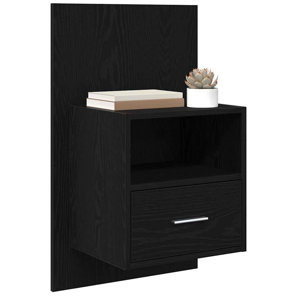 vidaXL Nachttisch 2 pcs Schwarz Eichen-Optik 50 x 32,5 x 80cm