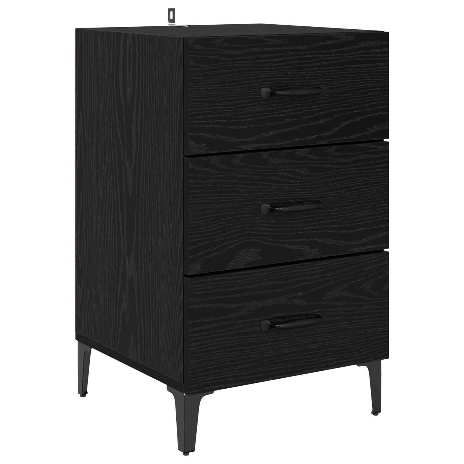 vidaXL Nachttisch Schwarz Eichen-Optik 40 x 40,5 x 66 cm Holzwerkstoff