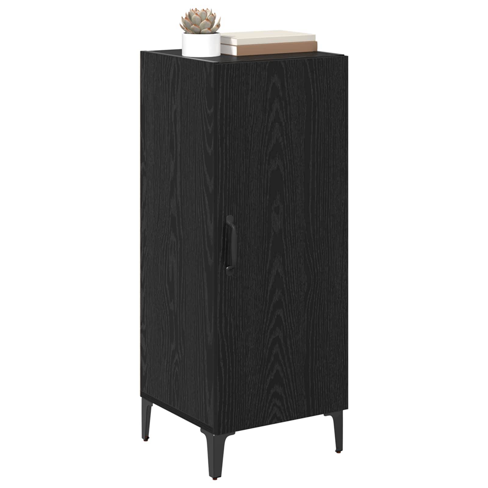 vidaXL Sideboard Schwarz Eichen-Optik 34,5 x 34 x 90 cm Holzwerkstoff