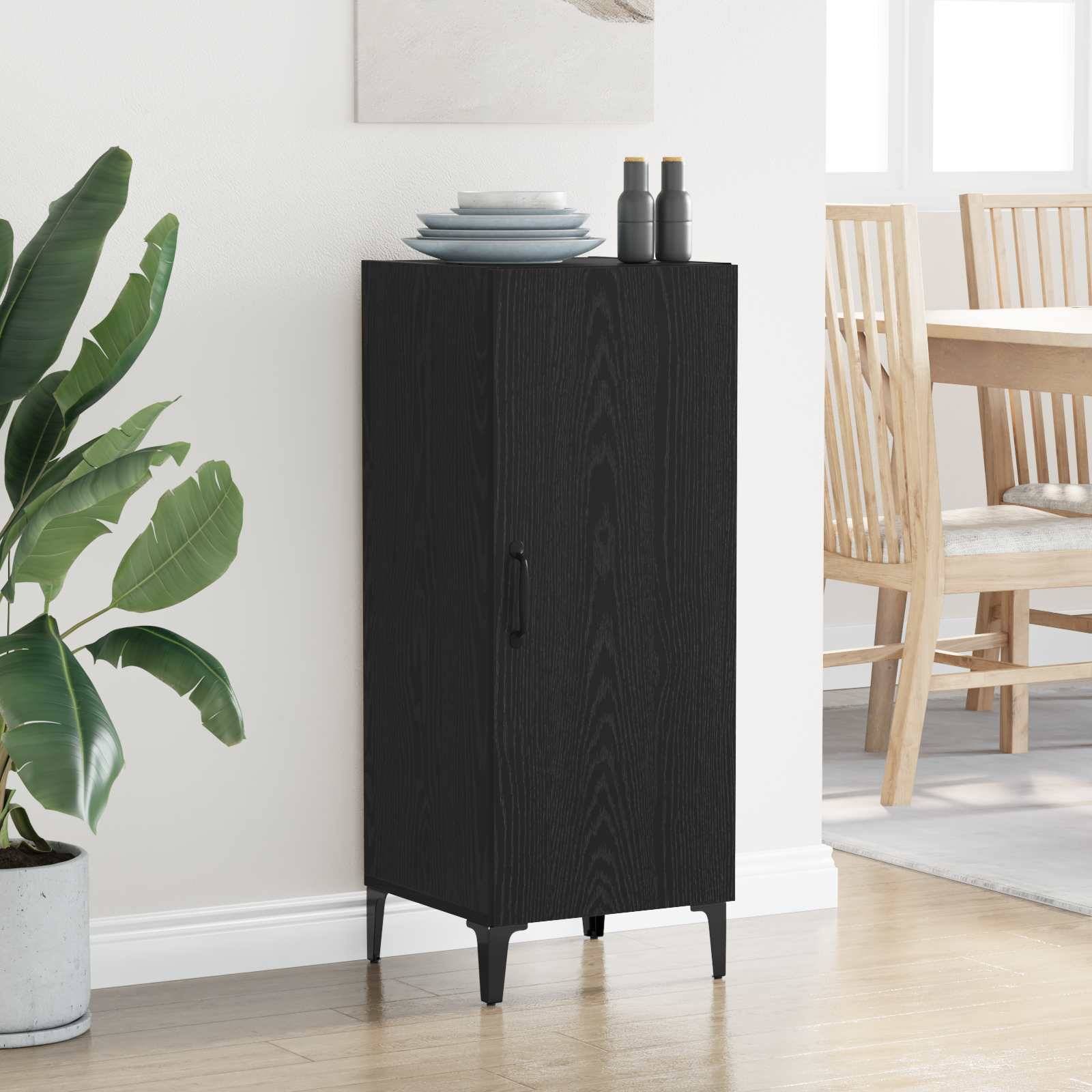 vidaXL Sideboard Schwarz Eichen-Optik 34,5 x 34 x 90 cm Holzwerkstoff