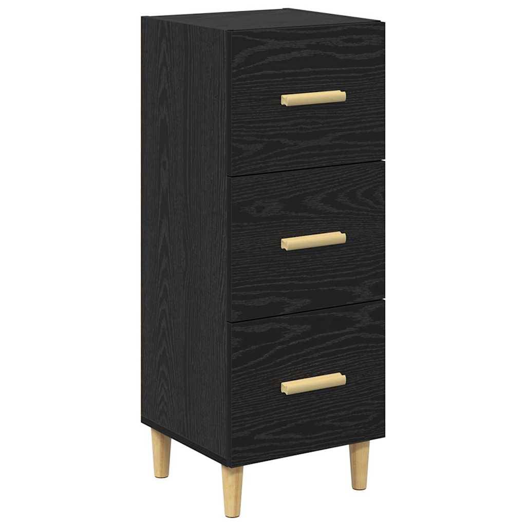 vidaXL Sideboard Schwarz Eichen-Optik 34,5 x 34 x 90 cm Holzwerkstoff