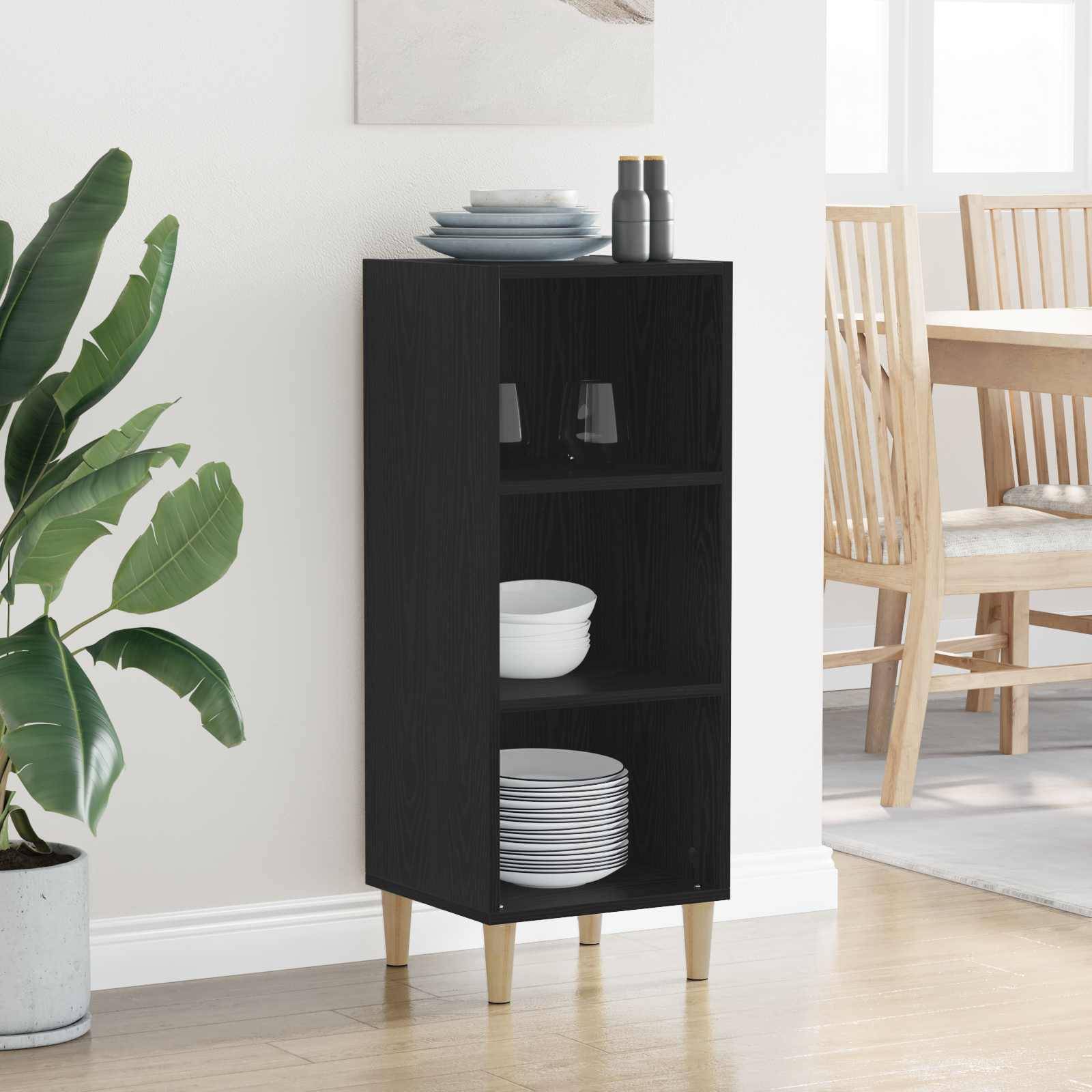 vidaXL Sideboard Schwarz Eichen-Optik 34,5 x 32,5 x 90 cm
