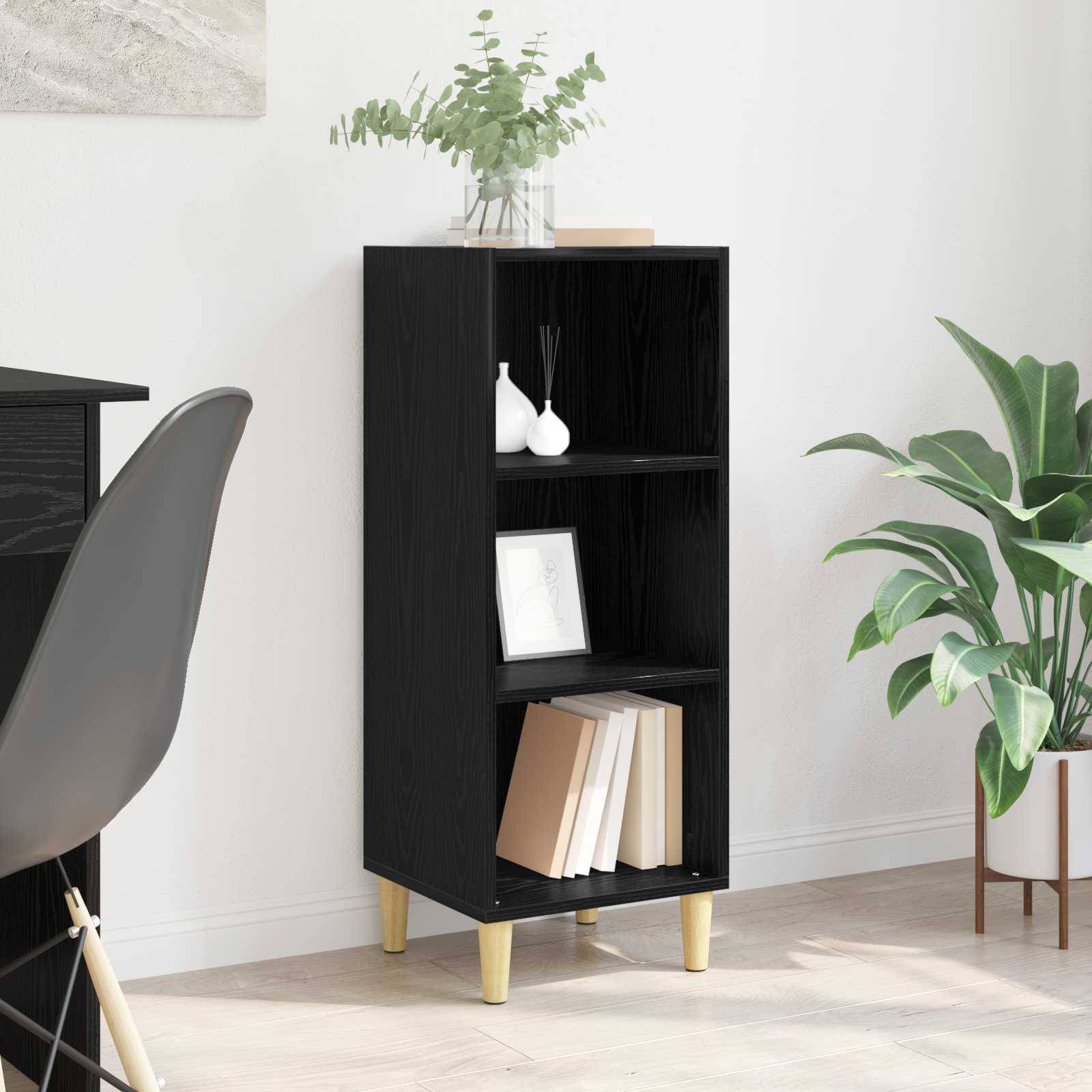 vidaXL Sideboard Schwarz Eichen-Optik 34,5 x 32,5 x 90 cm